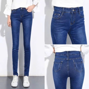 Quần bò nữ ôm skinny co giãn 4 màu Trắng Xanh đậm Xanh nhạt Đen Giá chỉ 119k