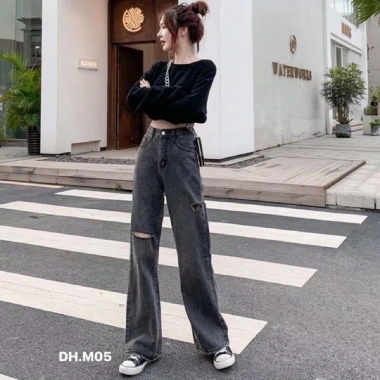 Quần Bò Ống Rộng Rách Hông Đùi - Cá Tính Trẻ Trung, Hot Trend, Giá 149.000₫ 4