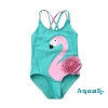 Quần Bơi Aqua Liền Thân Sát Nách Cổ Tròn In Họa Tiết Chim Hồng Hạc Cho Bé Gái 2
