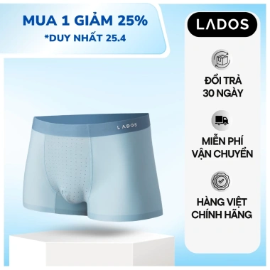 Quần boxer nam lụa băng đục lỗ thông thoáng, thấm hút LADOS-4.127 giãn 99.000₫