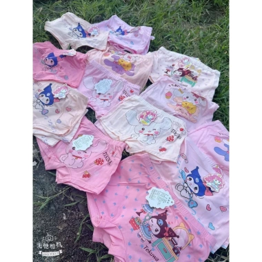 Quần chip đùi cotton bé gái 5-10 chiếc, in hình dễ thương 8‑30kg, Tini Kids 79k 4