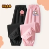 Quần Chống Muỗi Bé Gái 100% Cotton Mùa Hè - Thời Trang In Họa Tiết Thỏ Hoa, 120k