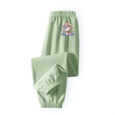 Quần Chống Muỗi Bé Gái 100% Cotton Mùa Hè - Thời Trang In Họa Tiết Thỏ Hoa, 120k
