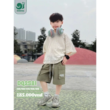 Quần Cộc Kaki Túi Hộp Bé Trai 30-45kg Dokma DQ2.579 Giá ưu đãi 185k Thoải mái 7
