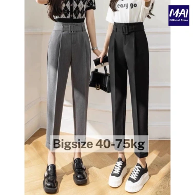 Quần công sở nữ RU.BY cạp liền kèm đai, baggy cạp cao, màu đẹp – giá 91.000₫