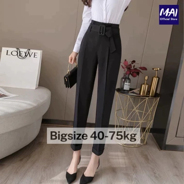 Quần công sở nữ RU.BY cạp liền kèm đai, baggy cạp cao, màu đẹp – giá 91.000₫