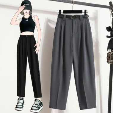 Quần công sở Yumi Store nữ cap cao cúc triết 2 ly trước gol Nhật quần bagy 289k 6