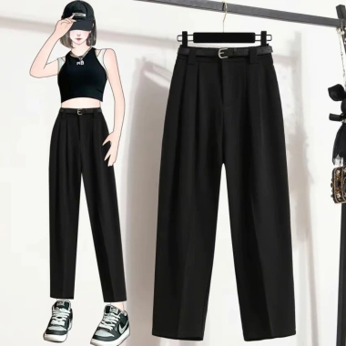 Quần công sở Yumi Store nữ cap cao cúc triết 2 ly trước gol Nhật quần bagy 289k 9