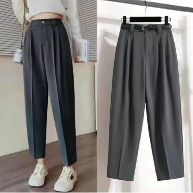 Quần công sở Yumi Store nữ cap cao cúc triết 2 ly trước gol Nhật quần bagy 289k 10