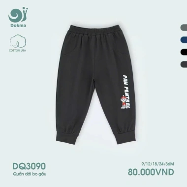 Quần Cotton Bo Ống Bé 8-13kg - Đầm Đẹp, Thoáng Mát, Giá 75.000₫ (Giảm từ 91.500₫)