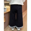 Quần Cotton Chấm Bi Ống Rộng Plus Velvet Girls Hàn Quốc Giảm 50% Mùa Đông 5