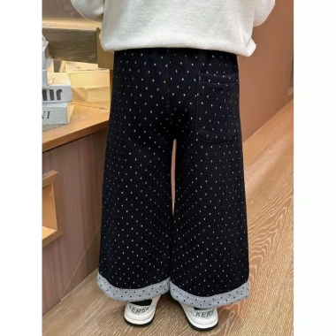Quần Cotton Chấm Bi Ống Rộng Plus Velvet Girls Hàn Quốc Giảm 50% Mùa Đông 5 Quần Cotton Chấm Bi Ống Rộng Plus Velvet Girls Hàn Quốc Giảm 50% Mùa Đông 5