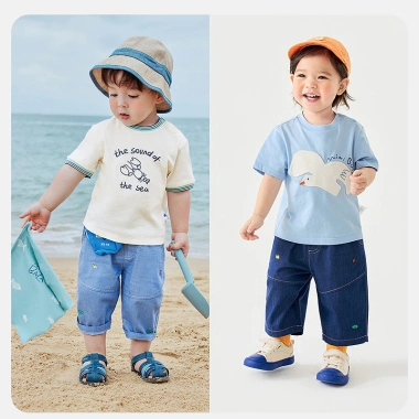 Quần crop Denim Minibala Boys Cocoon cho bé trai, thoáng khí, mềm mại, giá 630.720đ 2