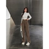 Quần culottes nữ ống suông vải gold mượt tôn dáng - Quần tây công sở H Store 5