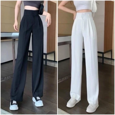 Quần Culottes ống suông cạp cao dài 100cm, cạp bản to 7cm, 2 khuy – Siêu đẹp MA8.888 chỉ 75.000₫