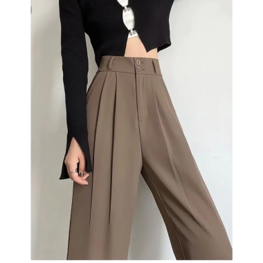 Quần Culottes ống suông cạp cao dài 100cm, cạp bản to 7cm, 2 khuy – Siêu đẹp MA8.888 chỉ 75.000₫
