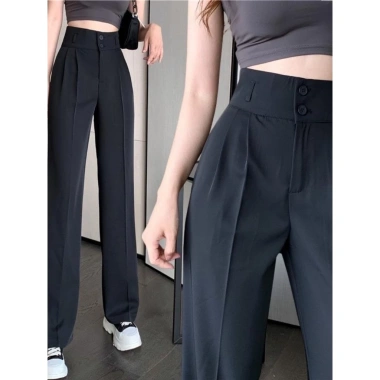 Quần Culottes ống suông cạp cao dài 100cm, cạp bản to 7cm, 2 khuy – Siêu đẹp MA8.888 chỉ 75.000₫