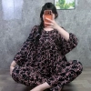 Quần dài babydoll phom to cổ bèo phối nút Đồ bộ tole lanh nữ mặc nhà tay dài, 179k 4