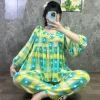 Quần dài babydoll phom to cổ bèo phối nút Đồ bộ tole lanh nữ mặc nhà tay dài, 179k 10