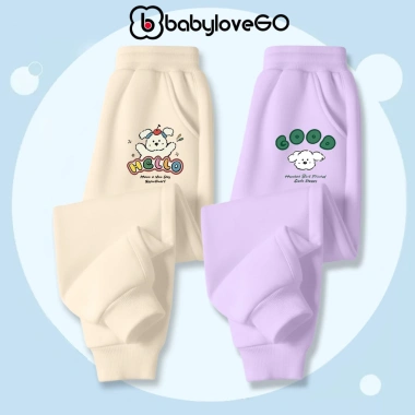 Quần dài BabyloveGO bé trai & bé gái, nỉ hai da dày ấm, dáng thể thao, giá 119k