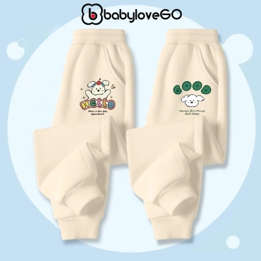 Quần dài BabyloveGO bé trai & bé gái, nỉ hai da dày ấm, dáng thể thao, giá 119k
