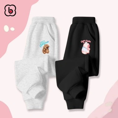 Quần dài BabyloveGO cho bé trai và bé gái mùa thu đông, chất nỉ da cá, thể thao, in hình Capybara dễ thương - Giá ưu đãi 149.000₫ 4