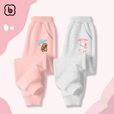 Quần dài BabyloveGO cho bé trai và bé gái mùa thu đông, chất nỉ da cá, thể thao, in hình Capybara dễ thương - Giá ưu đãi 149.000₫ 5