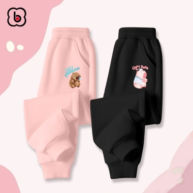 Quần dài BabyloveGO cho bé trai và bé gái mùa thu đông, chất nỉ da cá, thể thao, in hình Capybara dễ thương - Giá ưu đãi 149.000₫ 6