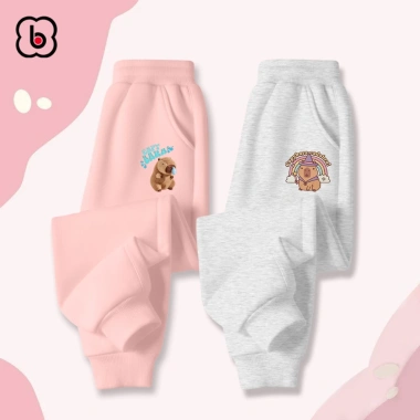 Quần dài BabyloveGO cho bé trai và bé gái mùa thu đông, chất nỉ da cá, thể thao, in hình Capybara dễ thương - Giá ưu đãi 149.000₫ 8
