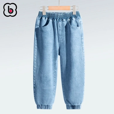 Quần dài bé BabyloveGO jeans bò jogger chun gấu phong cách Hàn Quốc - 179k 9