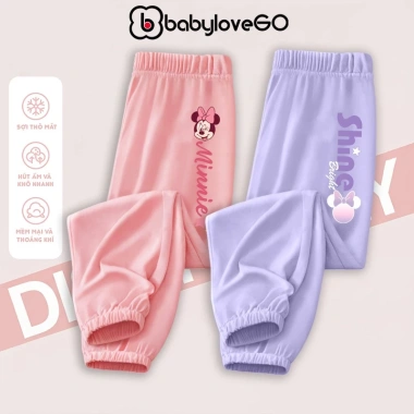 Quần dài bé gái BabyloveGO BST Disney 2.026 jogger thun co giãn thoải mái 109.000đ 3