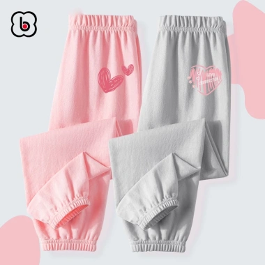 Quần dài bé gái BabyloveGO jogger cạp chun bo gấu, thu đông, giảm còn 109k