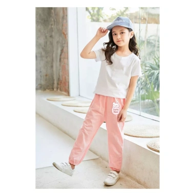 Quần dài bé gái BabyloveGO jogger cạp chun bo gấu, thu đông, giảm còn 109k