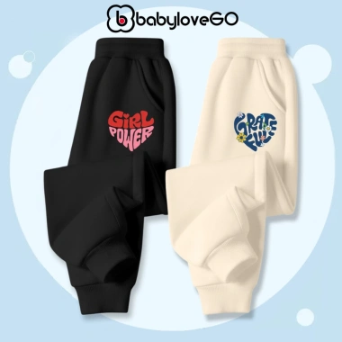 Quần dài bé gái BabyloveGO nỉ thu đông 2 lớp dày ấm cho bé 1-10 tuổi Giá 119k