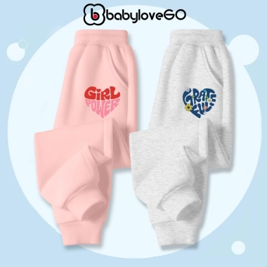 Quần dài bé gái BabyloveGO nỉ thu đông 2 lớp dày ấm cho bé 1-10 tuổi Giá 119k