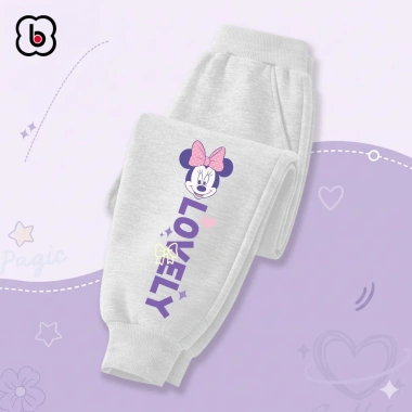 Quần dài bé gái BabyloveGO nỉ thu đông cạp chun bo gấu phong cách Hàn Quốc 159k