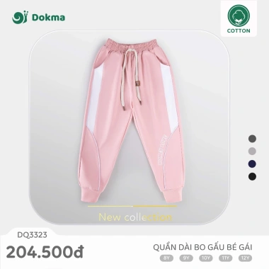 Quần Dài Bé Gái Bo Gấu Khoẻ Thể Thao Phong Cách Dokma DQ2.417/DQ3.323 Giá 179k