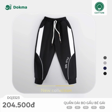 Quần Dài Bé Gái Bo Gấu Khoẻ Thể Thao Phong Cách Dokma DQ2.417/DQ3.323 Giá 179k