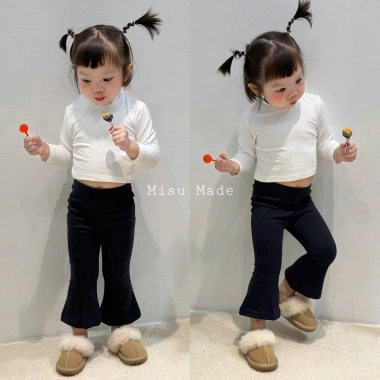 Quần Dài Bé Gái Ống Loe Nỉ Thỏ Co Dãn Cap Chun MS01 Misu Made Giá 79k Ưu Đãi 3