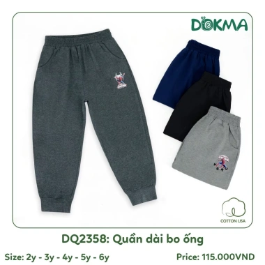 Quần dài bo gấu Dokma bé 2-7 tuổi, mã DQ2.358/DQ3.267/DQ3.317/DQ3.337, giảm còn 115k 4