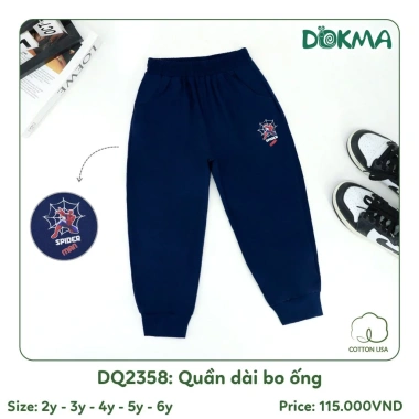 Quần dài bo gấu Dokma bé 2-7 tuổi, mã DQ2.358/DQ3.267/DQ3.317/DQ3.337, giảm còn 115k 5