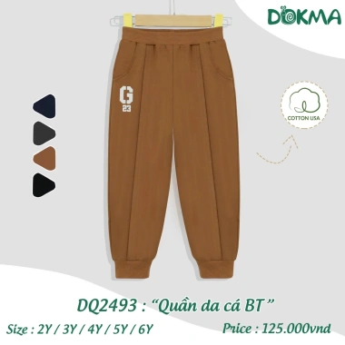 Quần Dài Bo Ống 11-23kg Thời Trang Bé Trai Bé Gái Dokma - Giá 125k Giảm Đặc Biệt 10