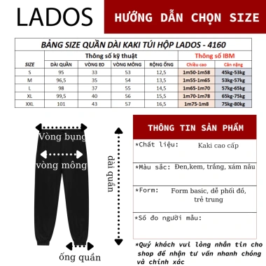 Quần dài kaki jogger nam LADOS-4.160 – chất kaki cao cấp, bo chun lai, phong cách trẻ trung bụi bặm, giá chỉ 217.000₫