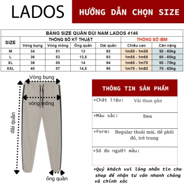 Quần dài nam LADOS-4.146 bo chun sọc thun gân sóng cao cấp - Giá ưu đãi 204.000₫ 5