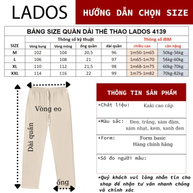 Quần dài nam lưng chun LADOS-4.139 vải kaki lạnh cao cấp, form basic dễ phối phong cách Hàn Quốc - 217k 2