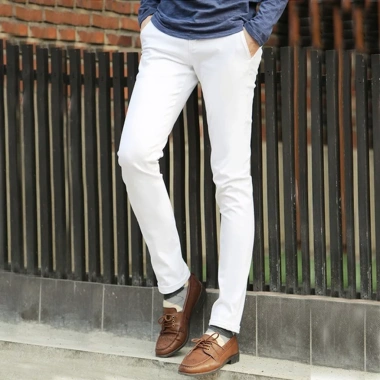 Quần dài nam ống côn kaki dày dặn slimfit trắng đen Giá chỉ 174.000đ GUSSET