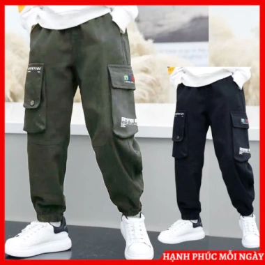 Quần dài thu đông bé trai, quần túi hộp nỉ dày size 18-52kg mẫu ABC giá 69k Quần dài thu đông bé trai, quần túi hộp nỉ dày size 18-52kg mẫu ABC giá 69k