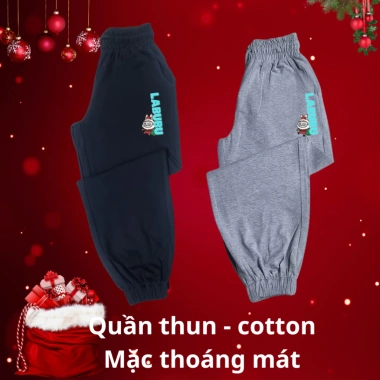 Quần dài thun cotton thu đông cho bé trai, bé gái 15‑40kg, thoáng mát, giảm giá