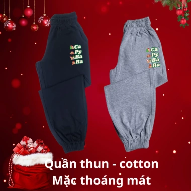 Quần dài thun cotton thu đông cho bé trai, bé gái 15‑40kg, thoáng mát, giảm giá