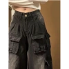 Quần denim ống rộng loang xám đen, nhiều túi, thời trang nam nữ giảm giá 22% 4